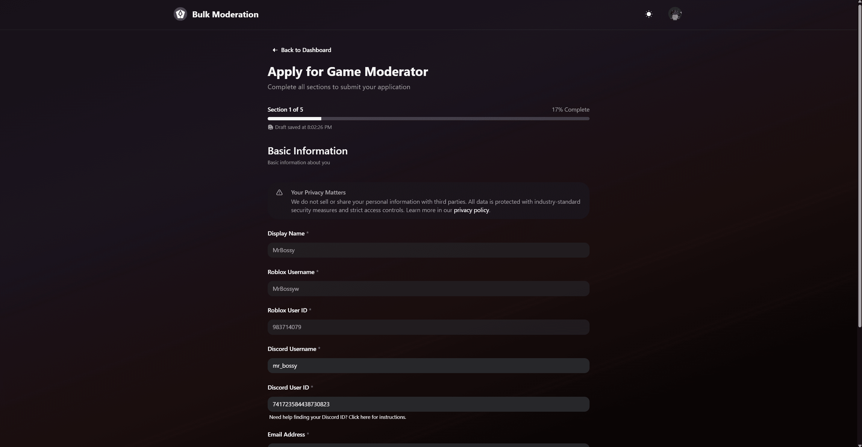 Bulk Moderation Applications screenshot 4