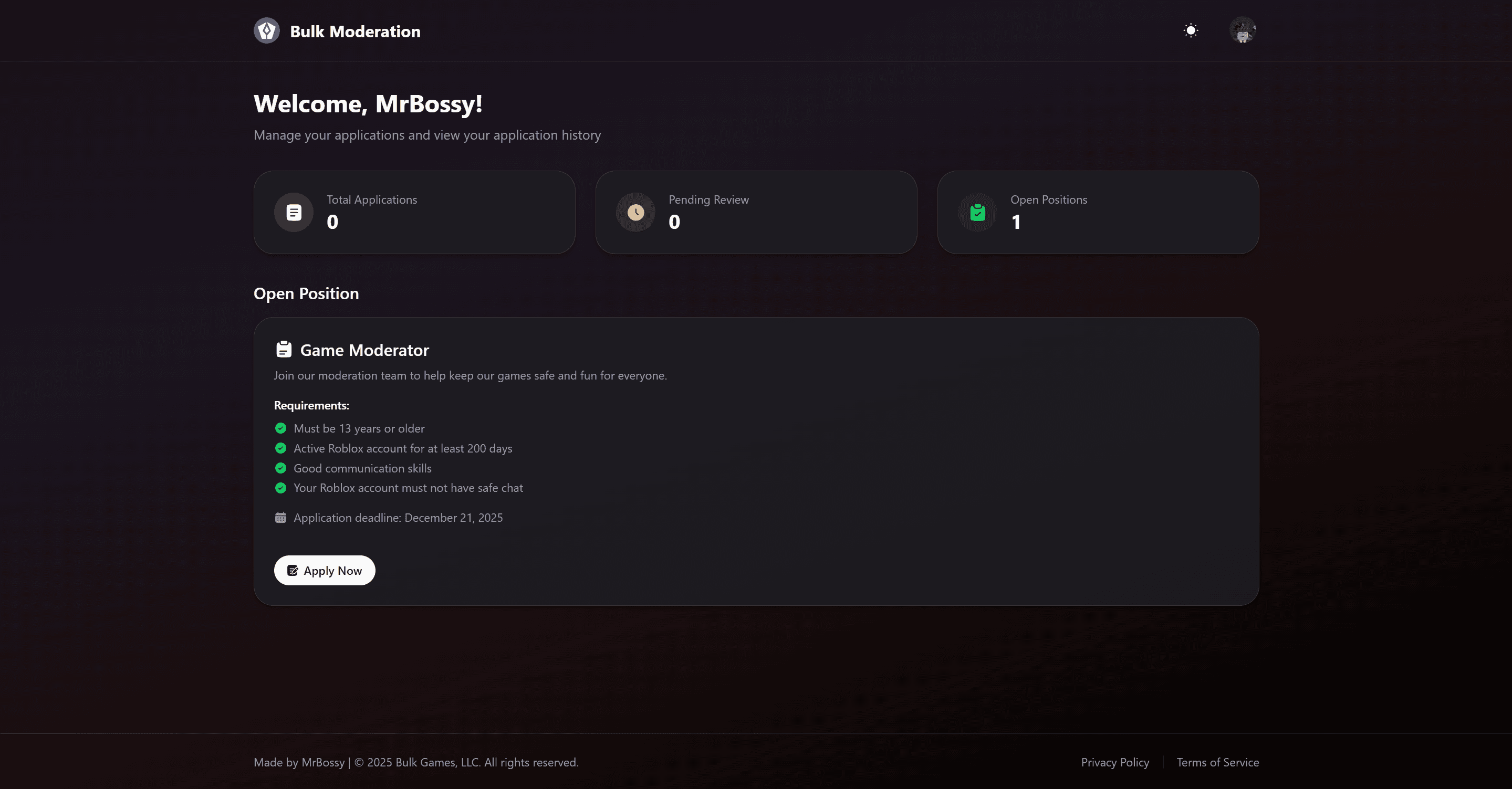 Bulk Moderation Applications screenshot 2