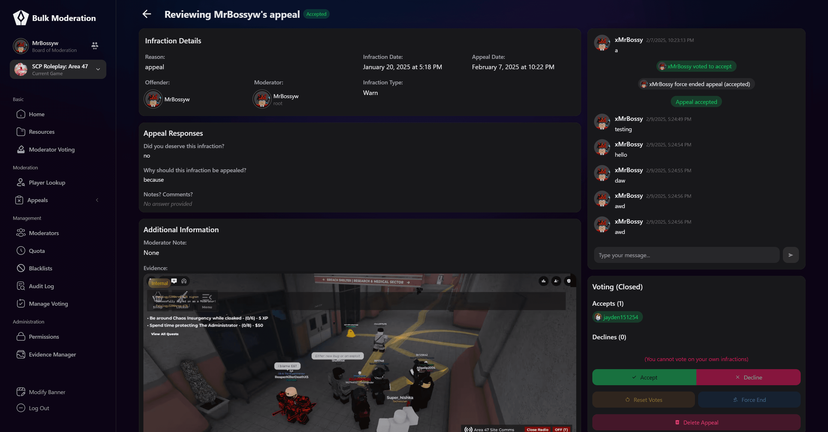 Bulk Moderation Panel screenshot 4