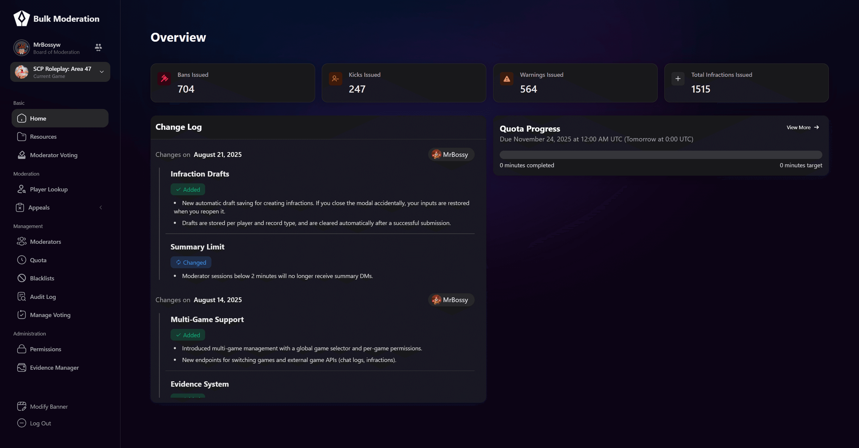 Bulk Moderation Panel screenshot 2